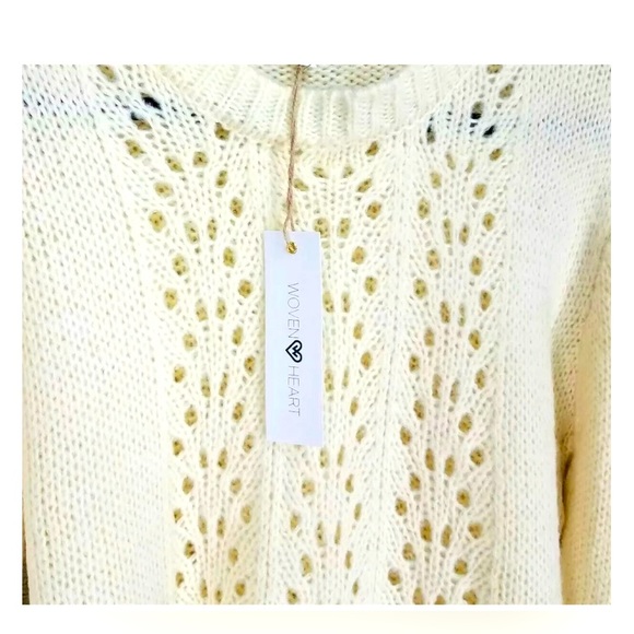 NWT Woven Heart Open Stitch Hot Pink Sweater New with tag - Picture 4 of 6